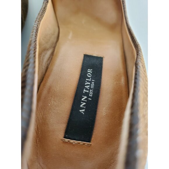 ANN TAYLOR Brown Suede Wedges 6.5M - Picture 8 of 13